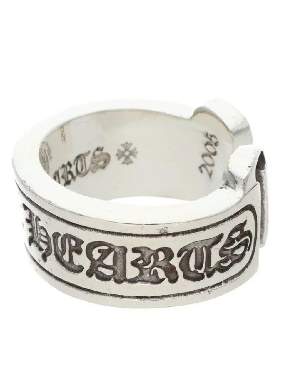 Chrome Hearts LG Scroll Label Large Silver Ring